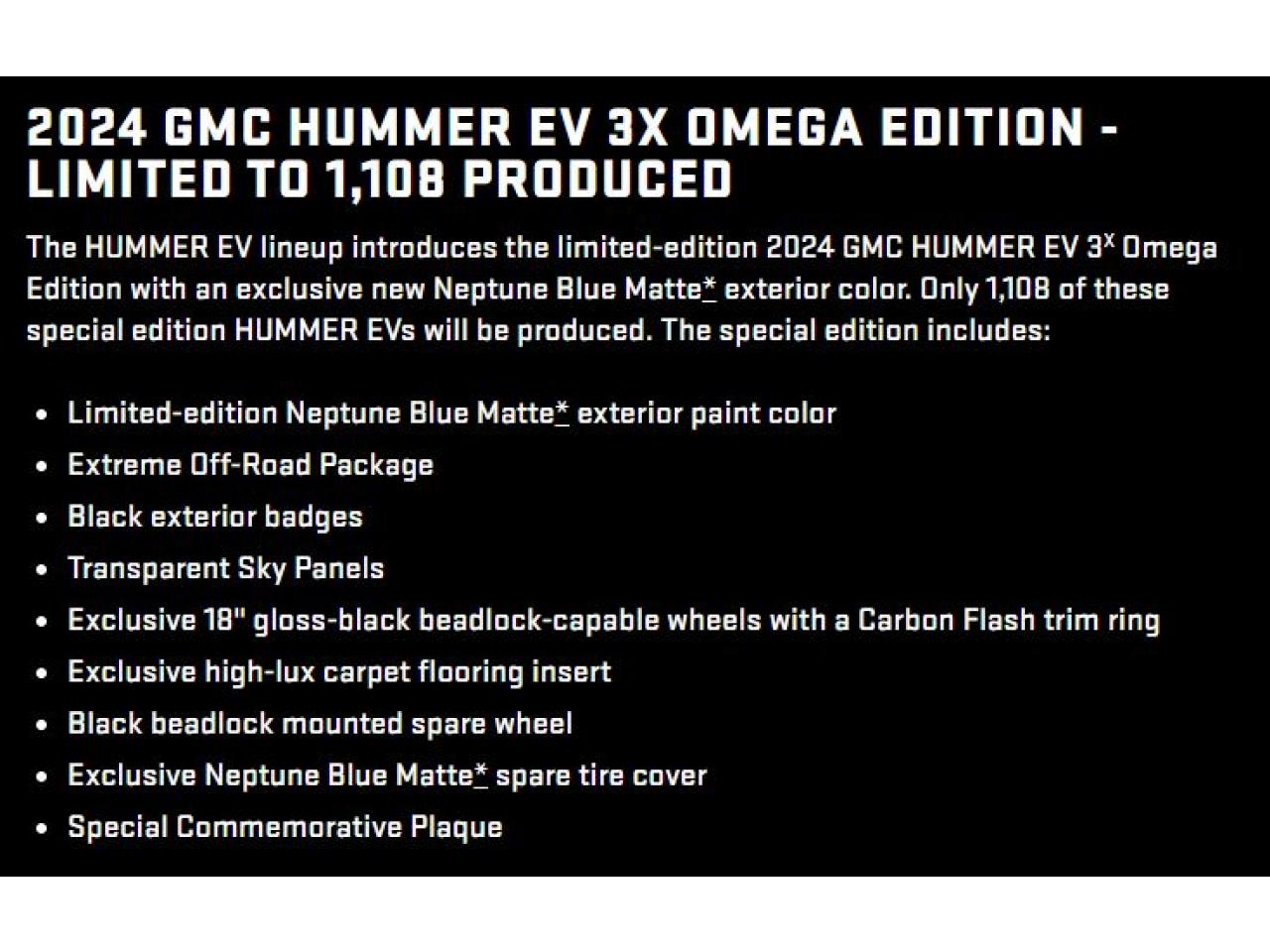 HUMMER H1 EV 3X OMEGA LIMITED EDITION SUV e4WD